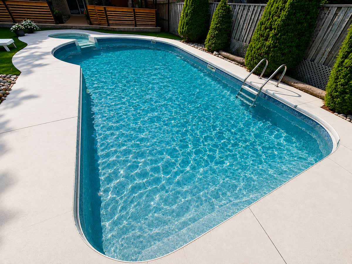 Sydney backyard pool in the afternoon sun